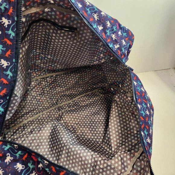 Kipling Monkey Pattern Duffel Bag Blue Large - Picture 9 of 10